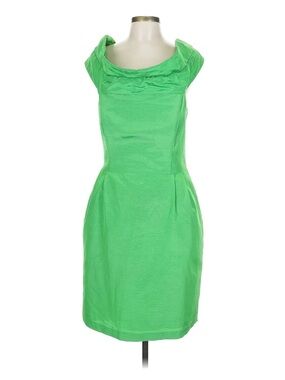 Cap-Sleeve Green Sheath Dress